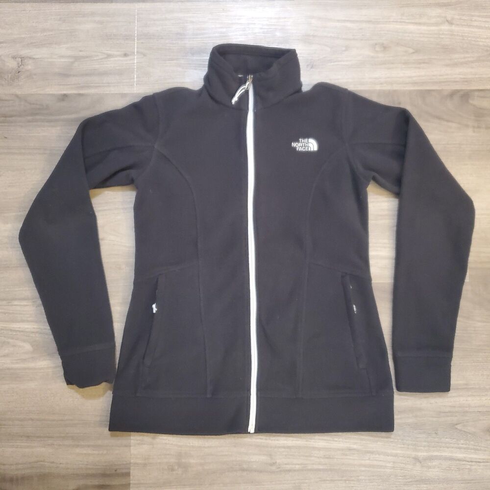 The North Face Fleece Full Zip Jacket Womens Size Medium Black Fuzzy Gorpcore